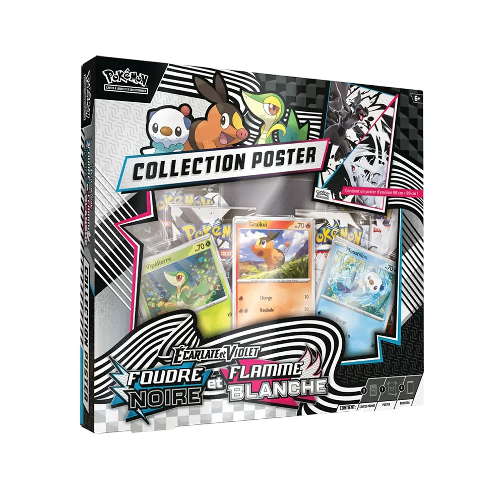 Coffret Poster Cartes Pokémon EV10.5 Écarlate et Violet – Foudre Noire et Flamme Blanche